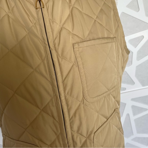 Vintage Women's Equestrian Themed Light Puffer Vest Tan Size L Large VGUC - Picture 14 of 14